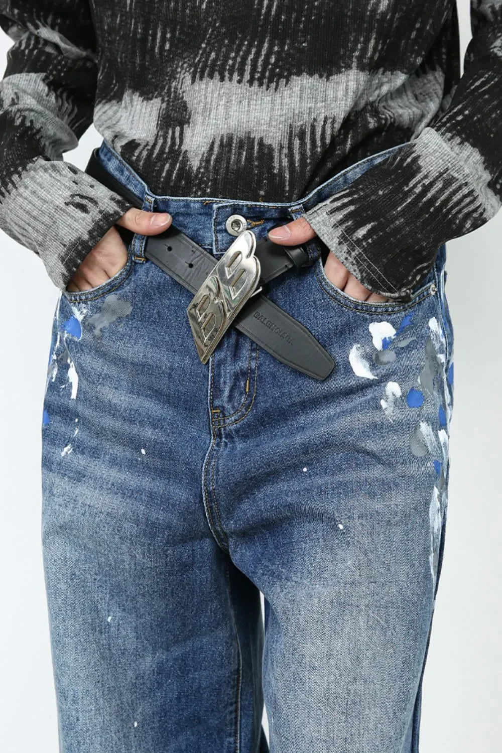 Men's Paint Wide Leg Jeans - tif-shop24.de