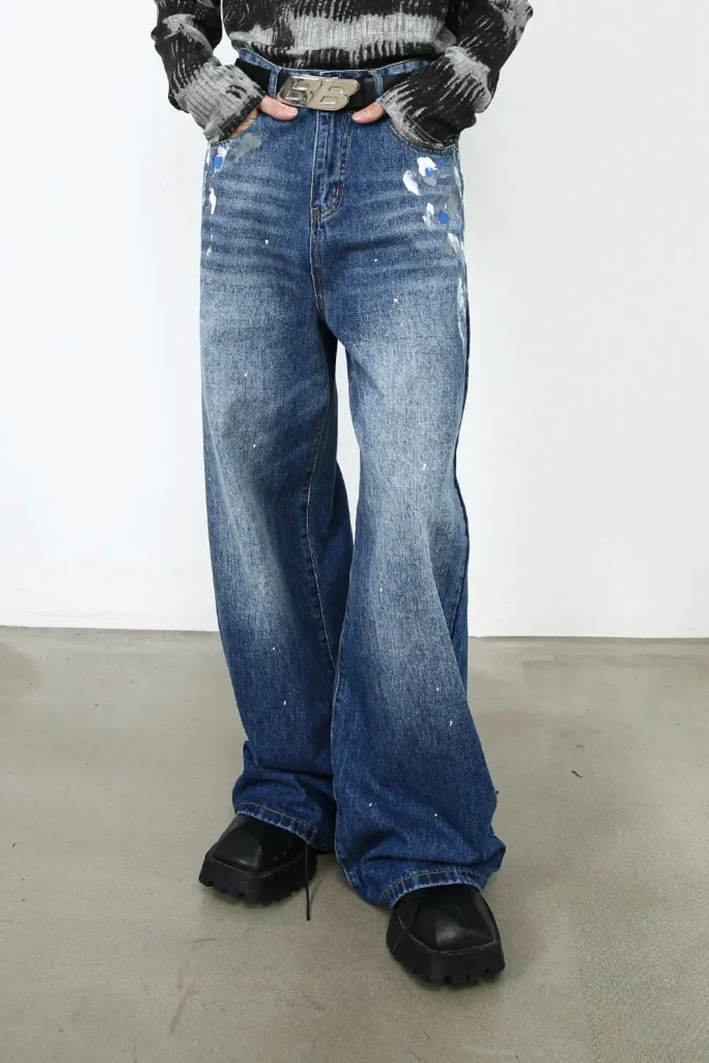Men's Paint Wide Leg Jeans - tif-shop24.de