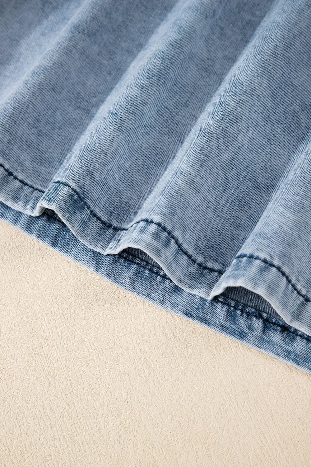 Mineral Wash Denim Frayed U Neck Sleeveless Top - tif-shop24.de