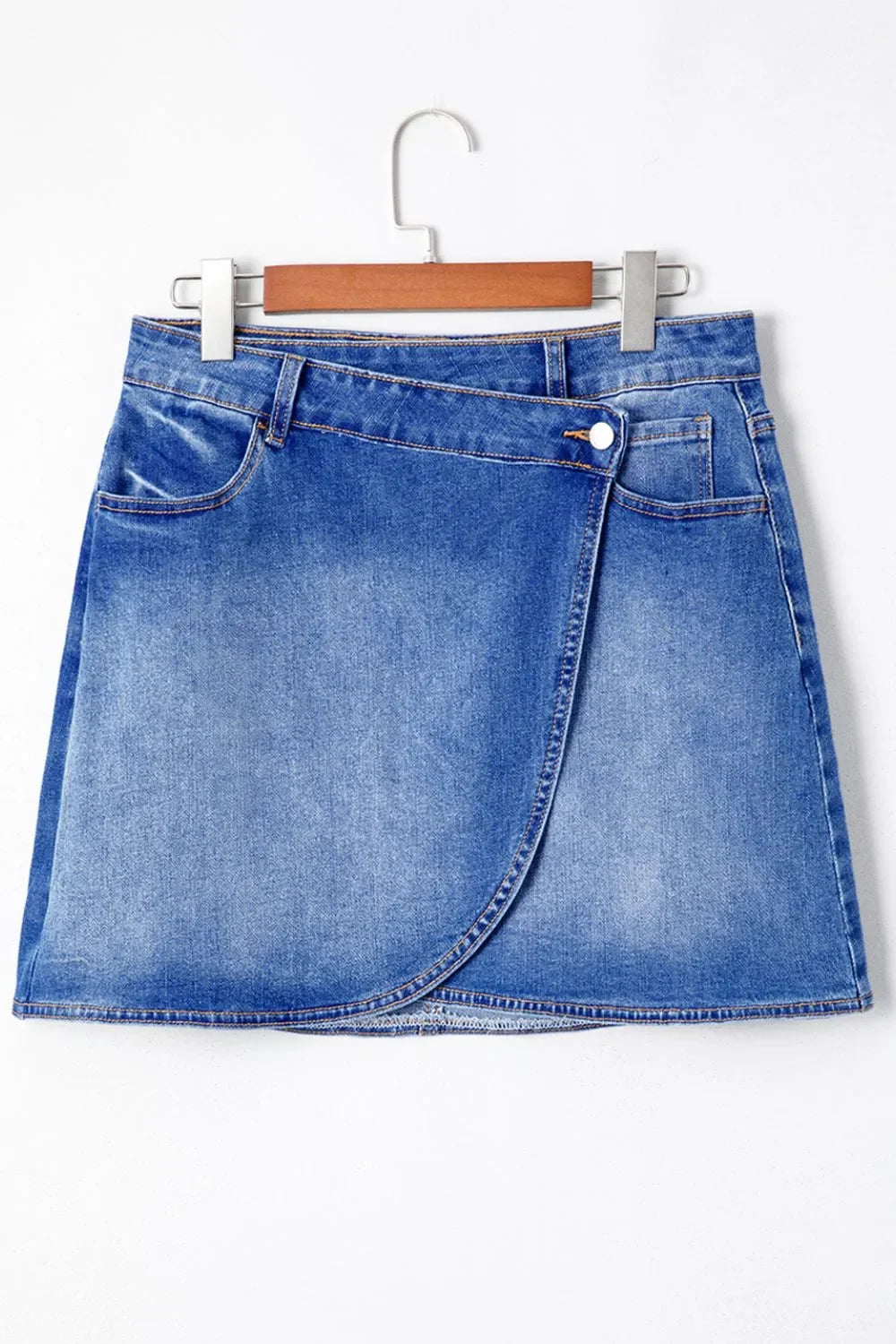 Wrapped Crossed Waist Denim Mini Skirt - tif-shop24.de