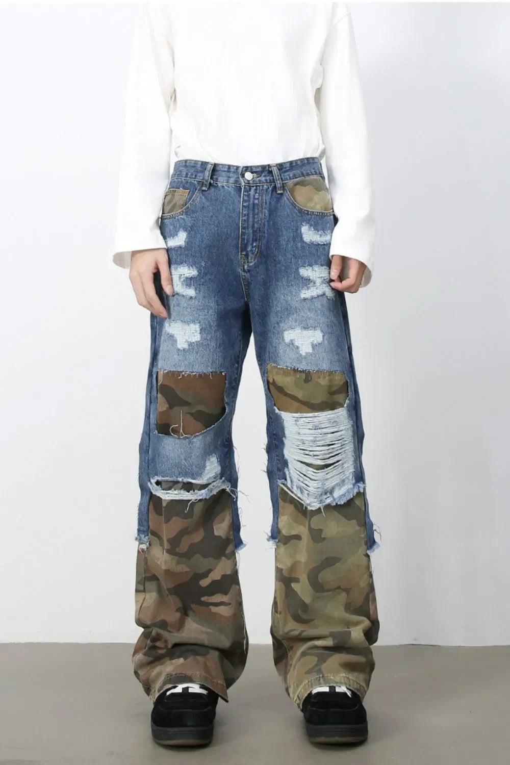 Men's Distressed Camouflage Jeans - tif-shop24.de