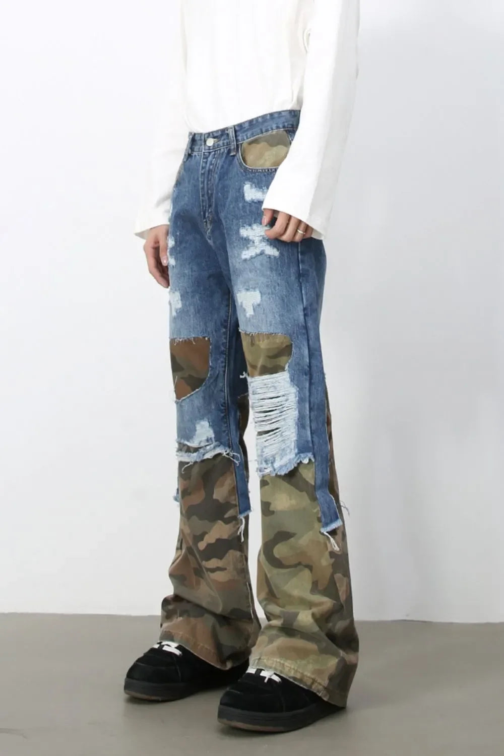 Men's Distressed Camouflage Jeans - tif-shop24.de
