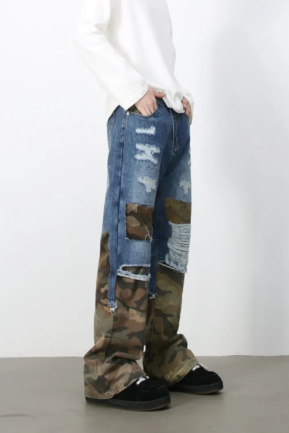 Men's Distressed Camouflage Jeans - tif-shop24.de