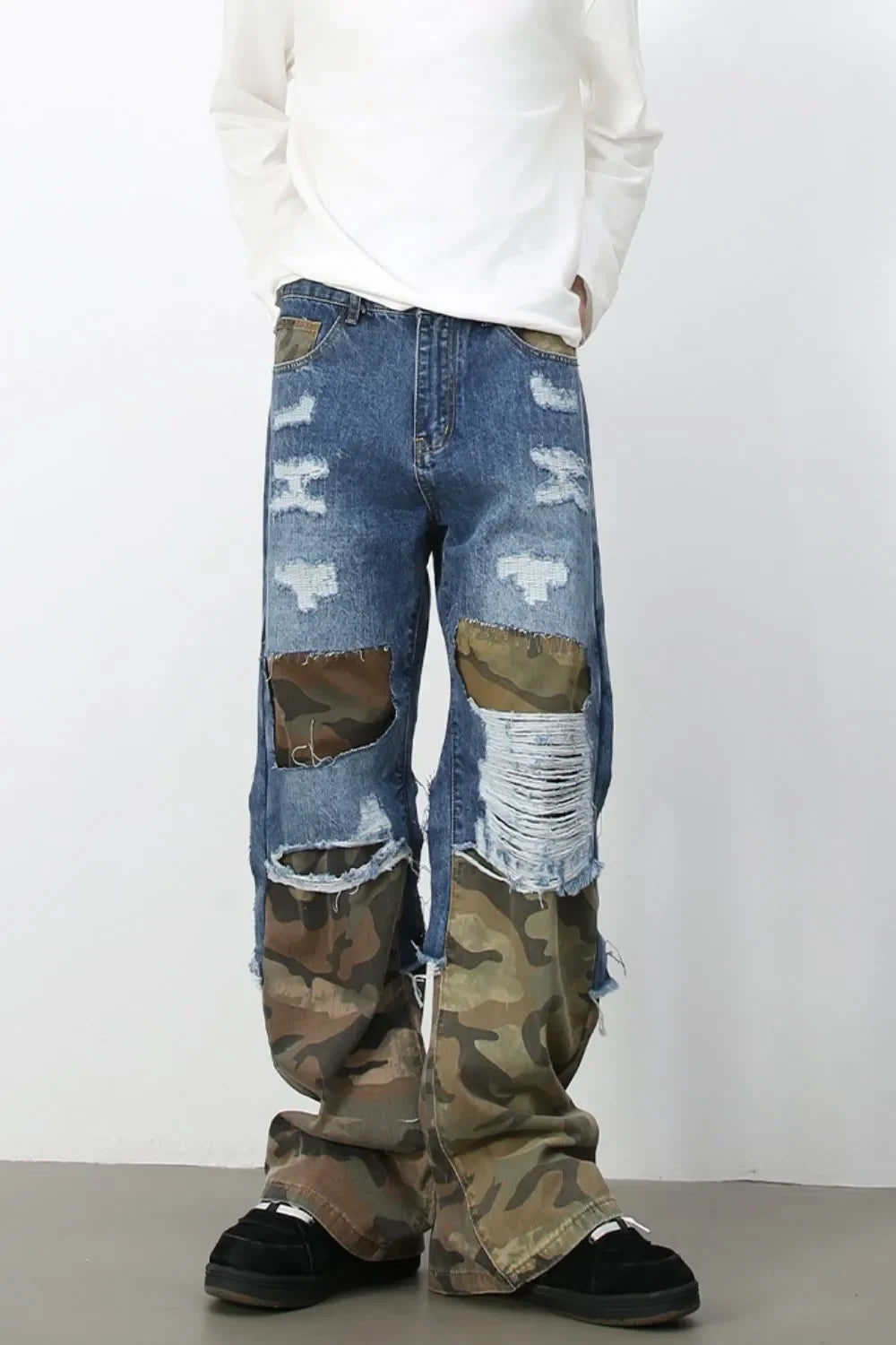 Men's Distressed Camouflage Jeans - tif-shop24.de