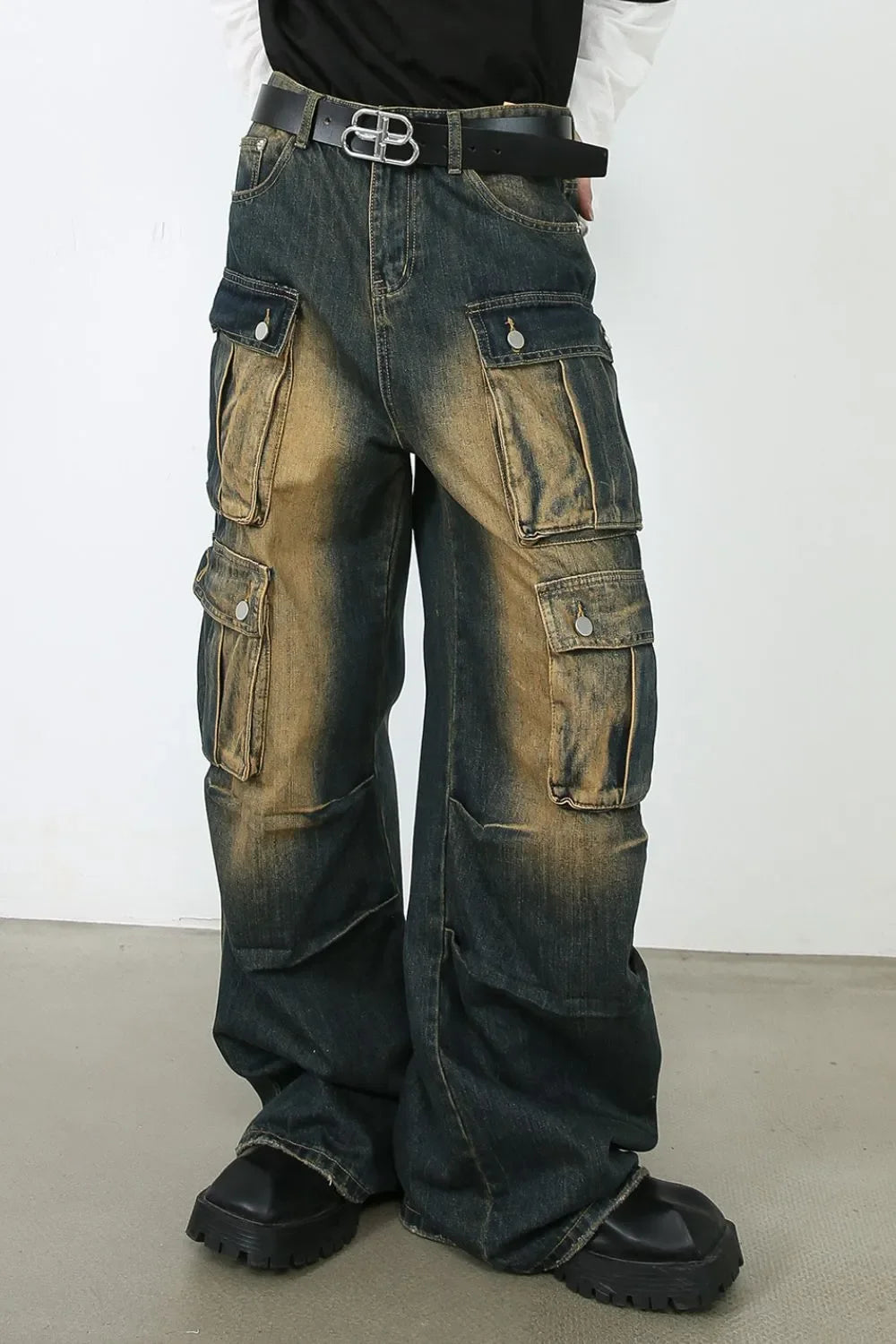 Men's Washed Wide Leg Jeans - tif-shop24.de