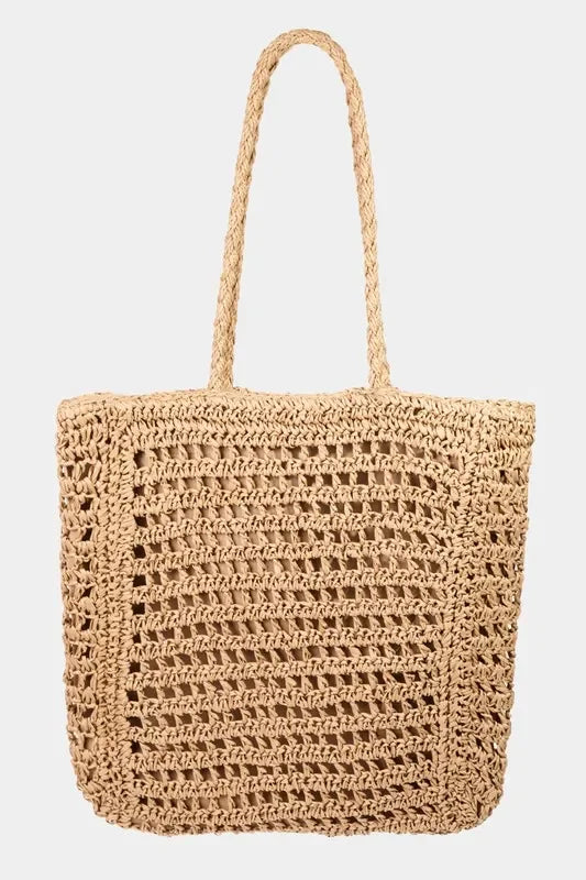 Fame Straw Braided Beach Tote Bag - tif-shop24.de