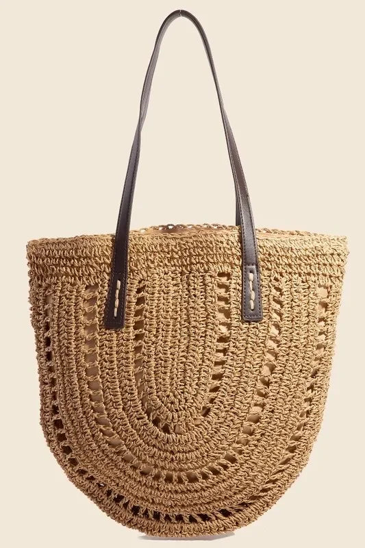 Fame Straw Braided Rounded Tote Bag - tif-shop24.de