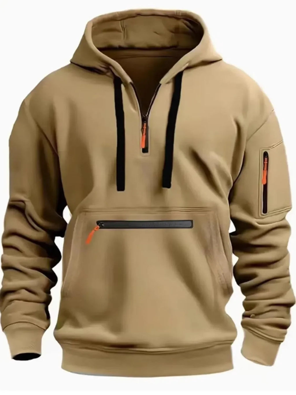 Men's Full Size Half Zip Long Sleeve Hoodie Plus Size - tif-shop24.de