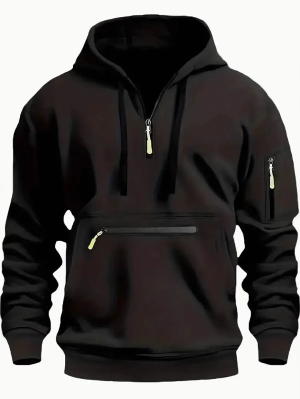 Men's Full Size Half Zip Long Sleeve Hoodie Plus Size - tif-shop24.de