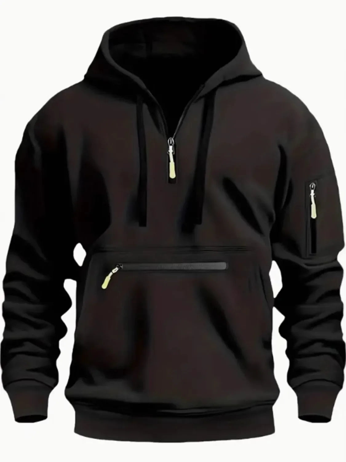Men's Full Size Half Zip Long Sleeve Hoodie Plus Size - tif-shop24.de
