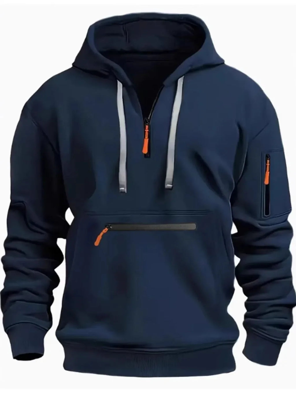 Men's Full Size Half Zip Long Sleeve Hoodie Plus Size - tif-shop24.de
