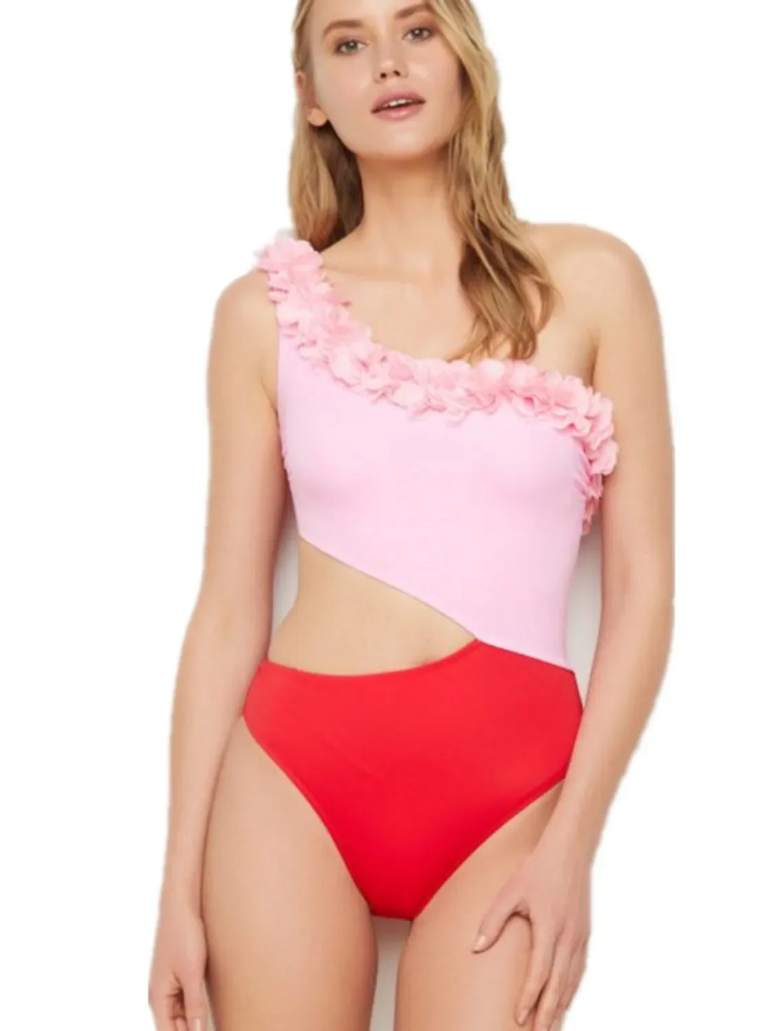 Cutout One Shoulder Contrast Parent-Child Swimwear - tif-shop24.de