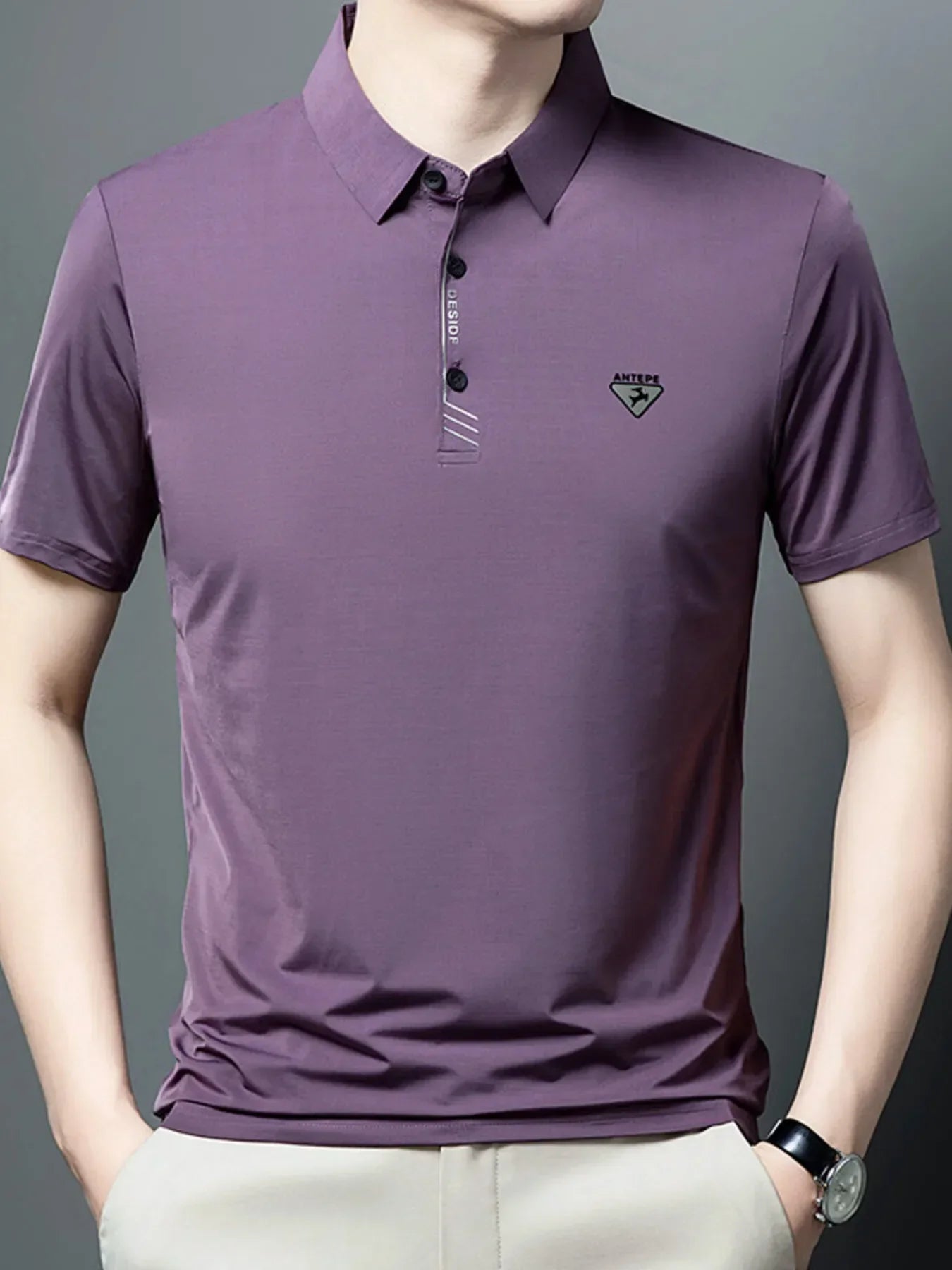 Men's Plus Size Collared Neck Short Sleeve Polo - tif-shop24.de