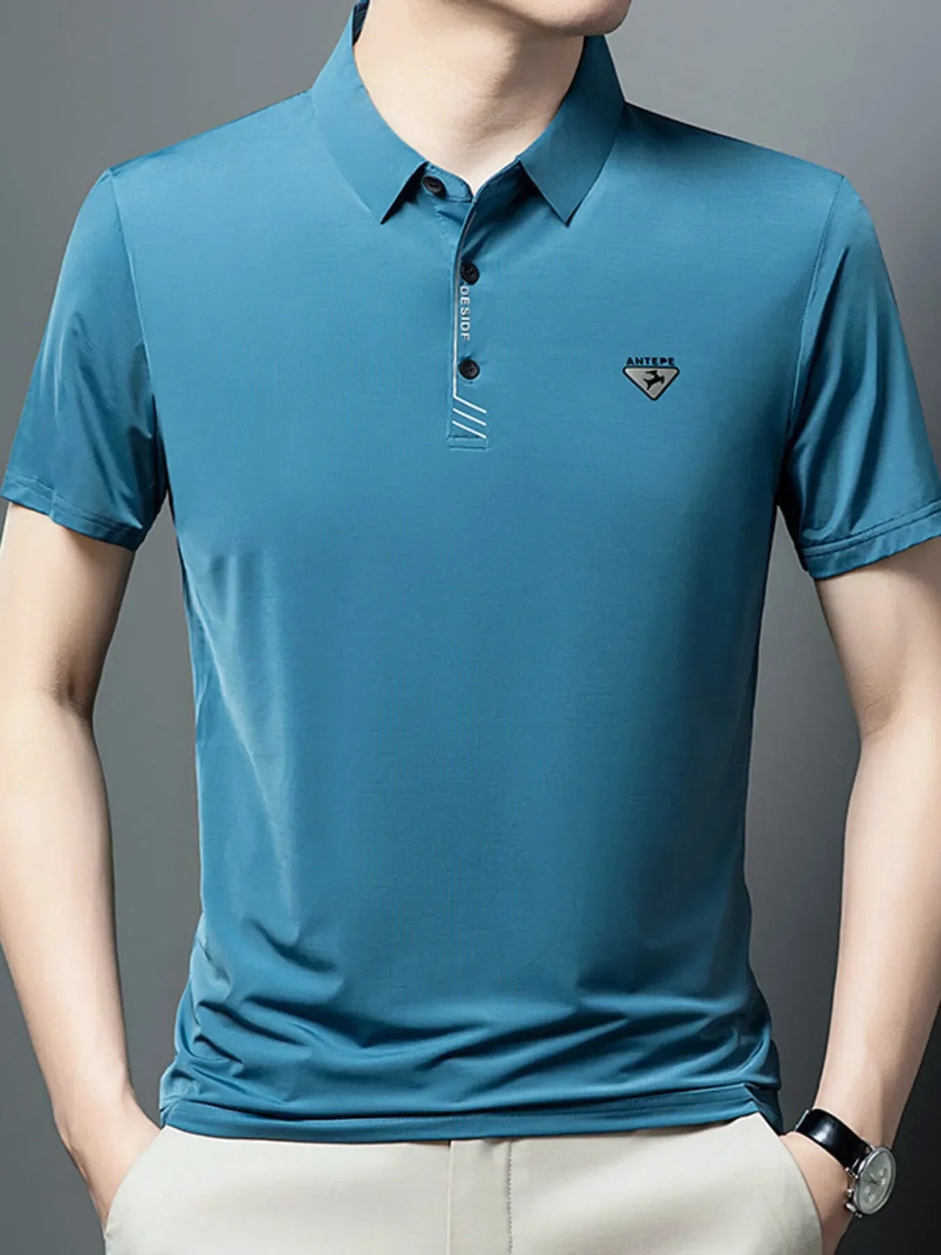 Men's Plus Size Collared Neck Short Sleeve Polo - tif-shop24.de