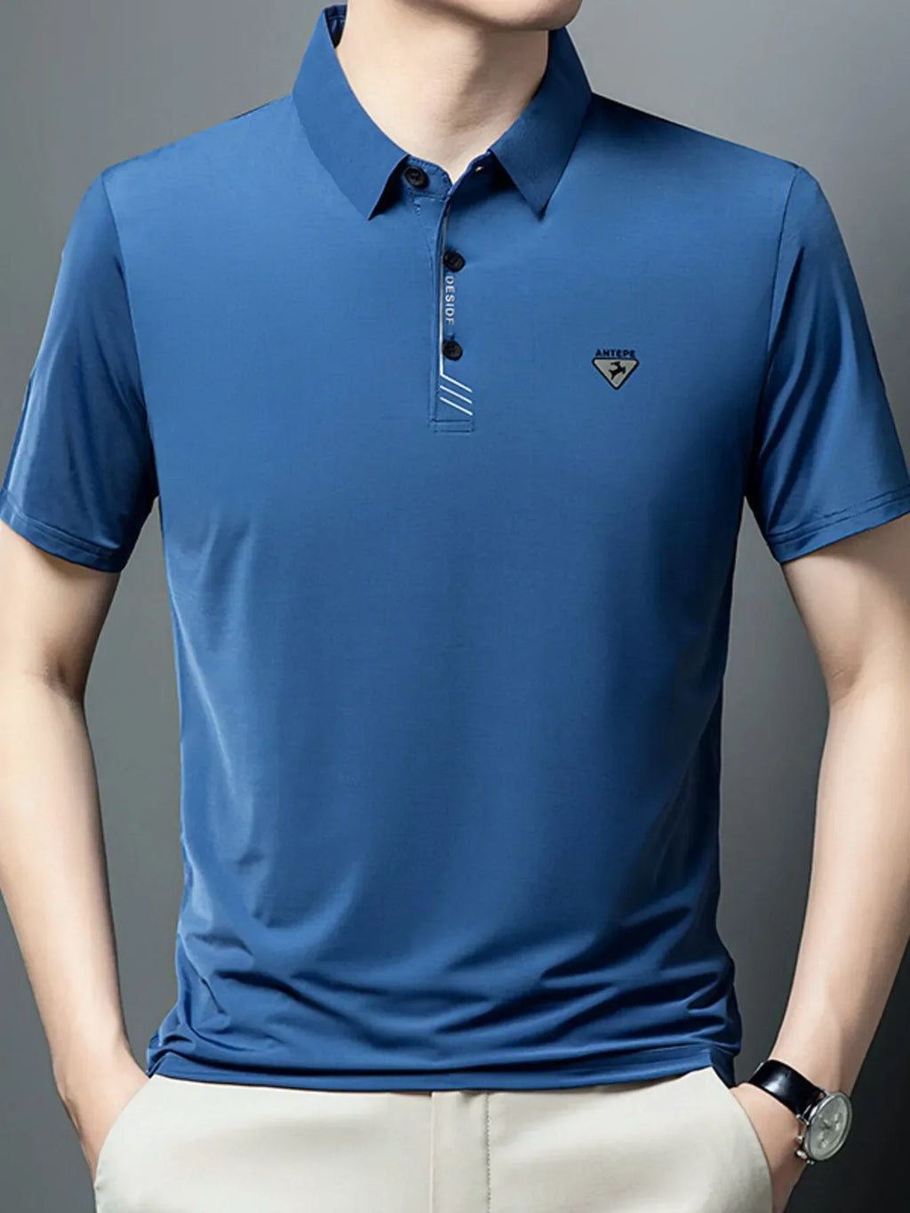 Men's Plus Size Collared Neck Short Sleeve Polo - tif-shop24.de