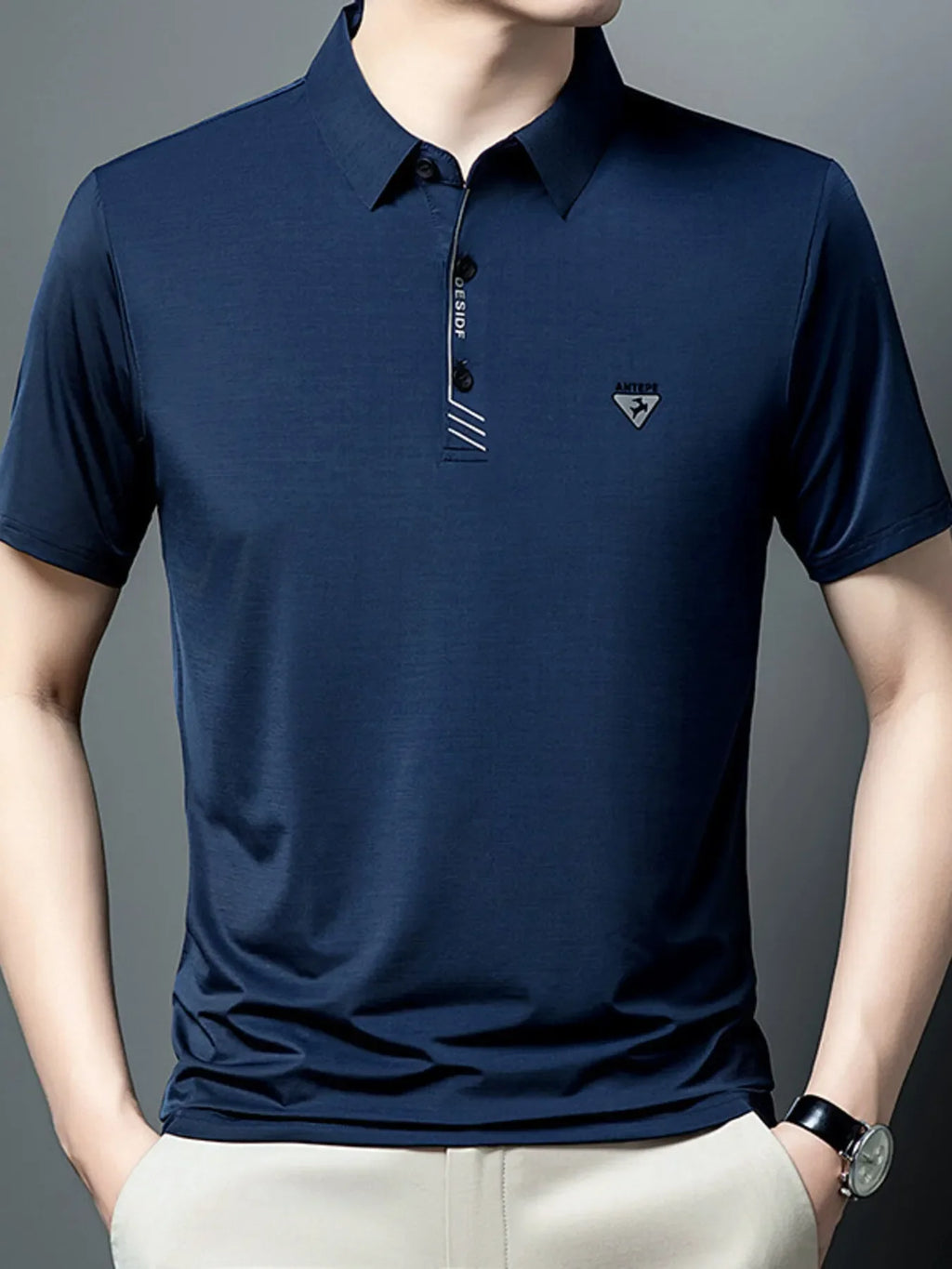 Men's Plus Size Collared Neck Short Sleeve Polo - tif-shop24.de