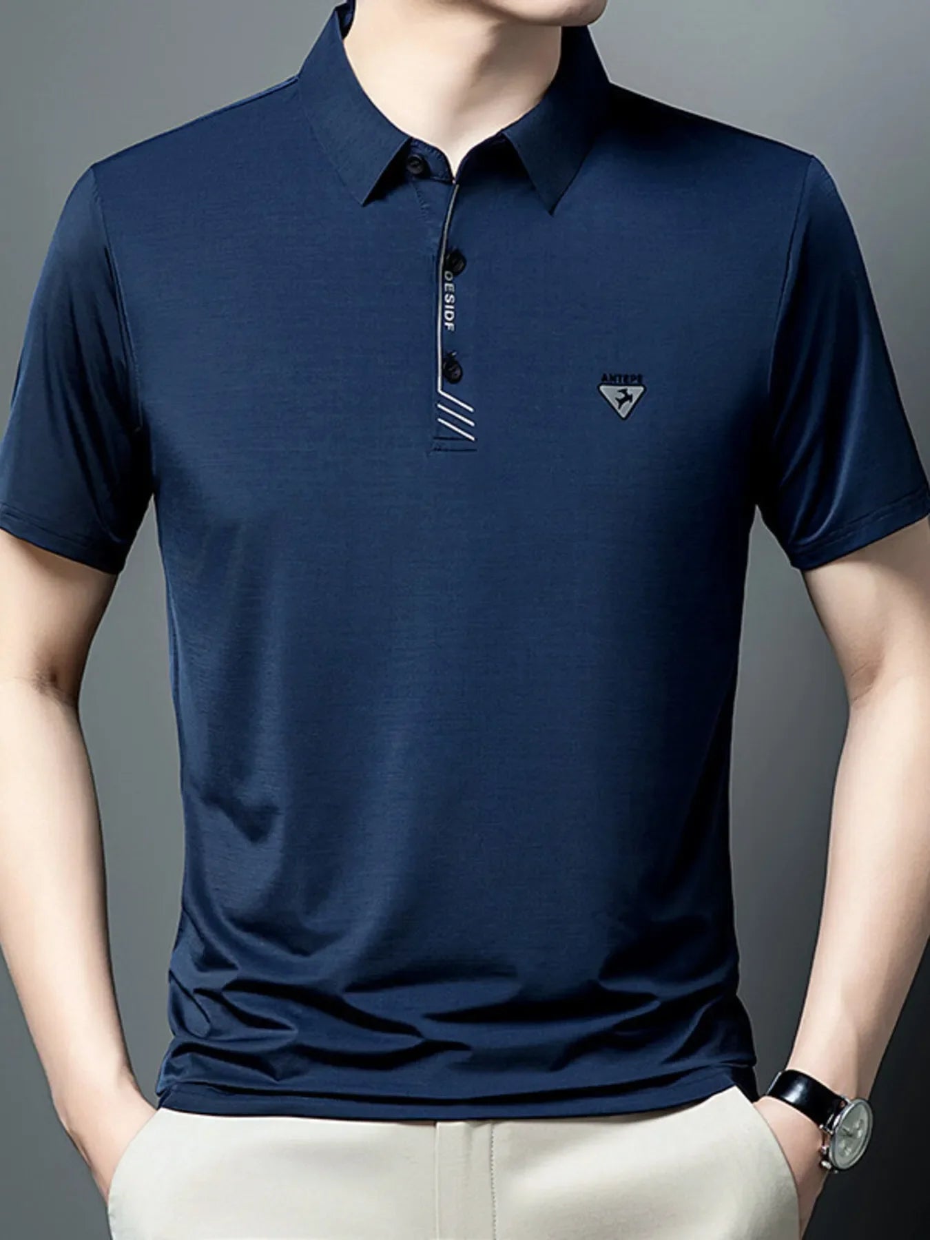 Men's Plus Size Collared Neck Short Sleeve Polo - tif-shop24.de