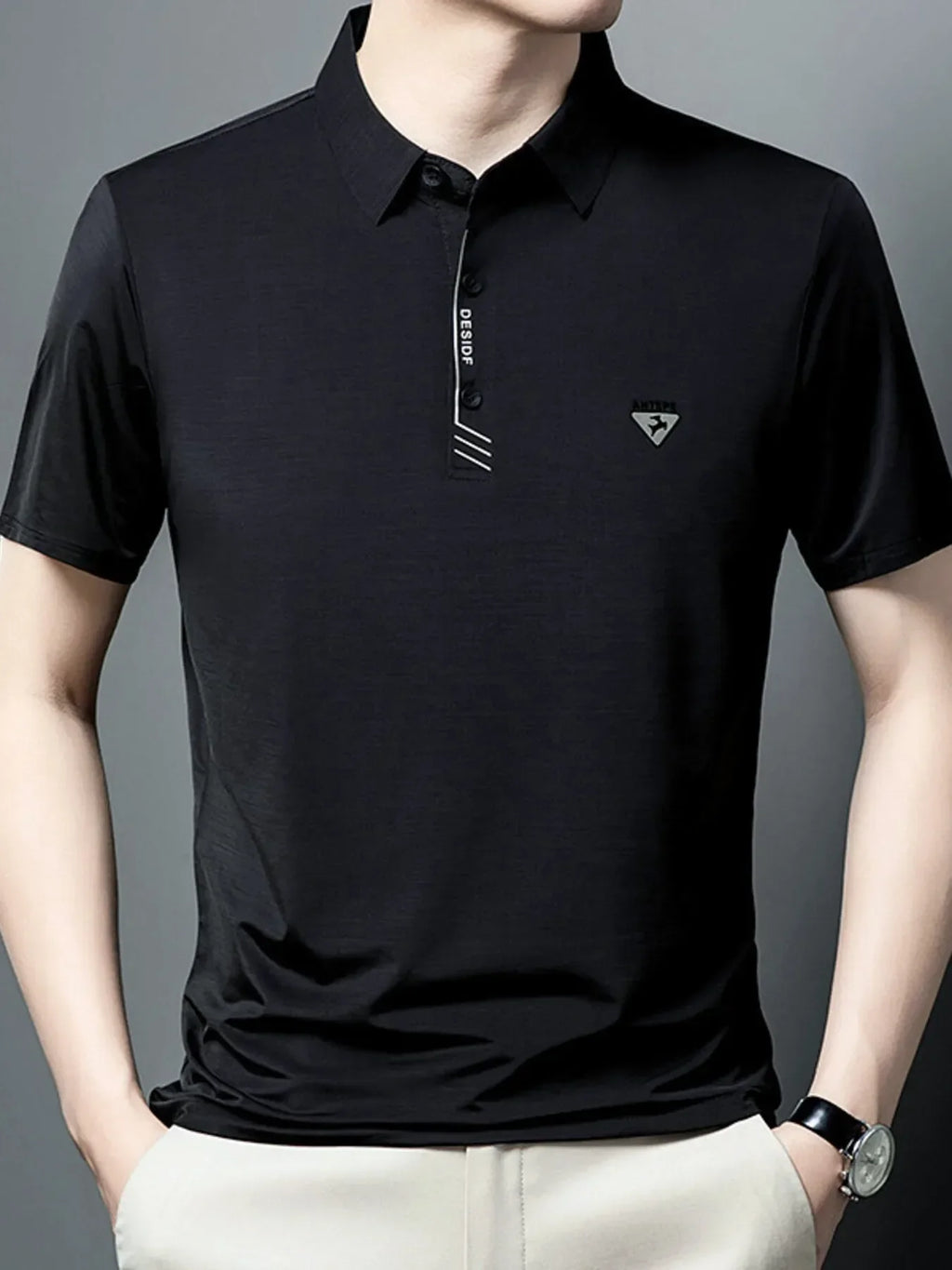 Men's Plus Size Collared Neck Short Sleeve Polo - tif-shop24.de