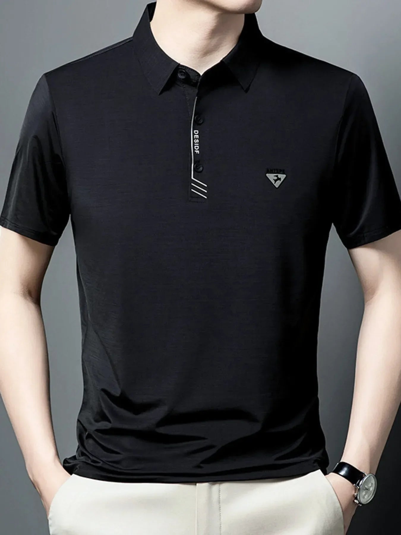 Men's Plus Size Collared Neck Short Sleeve Polo - tif-shop24.de