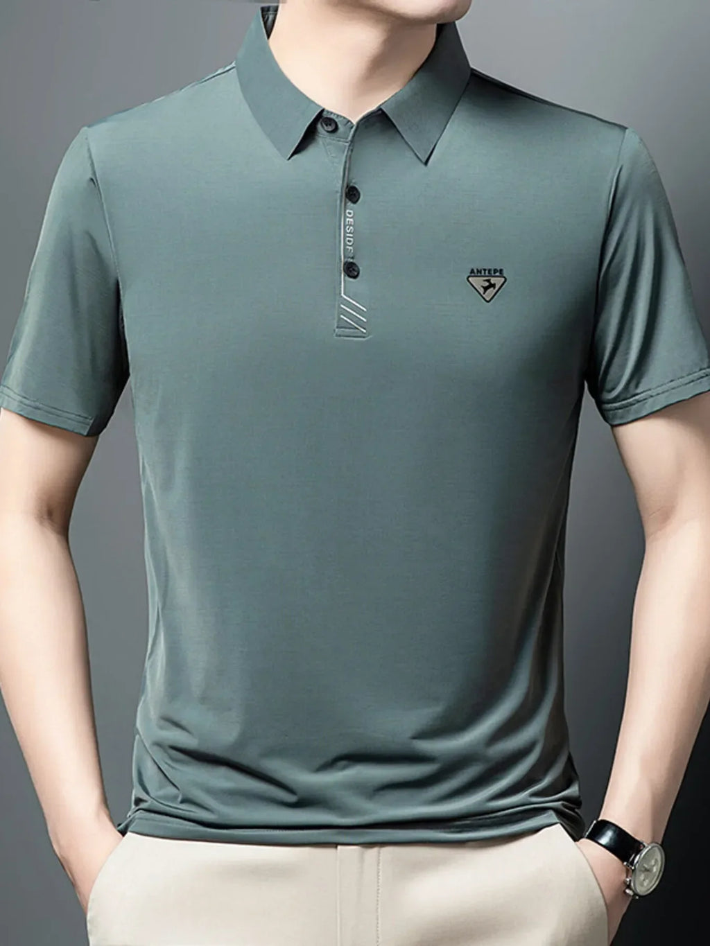 Men's Plus Size Collared Neck Short Sleeve Polo - tif-shop24.de