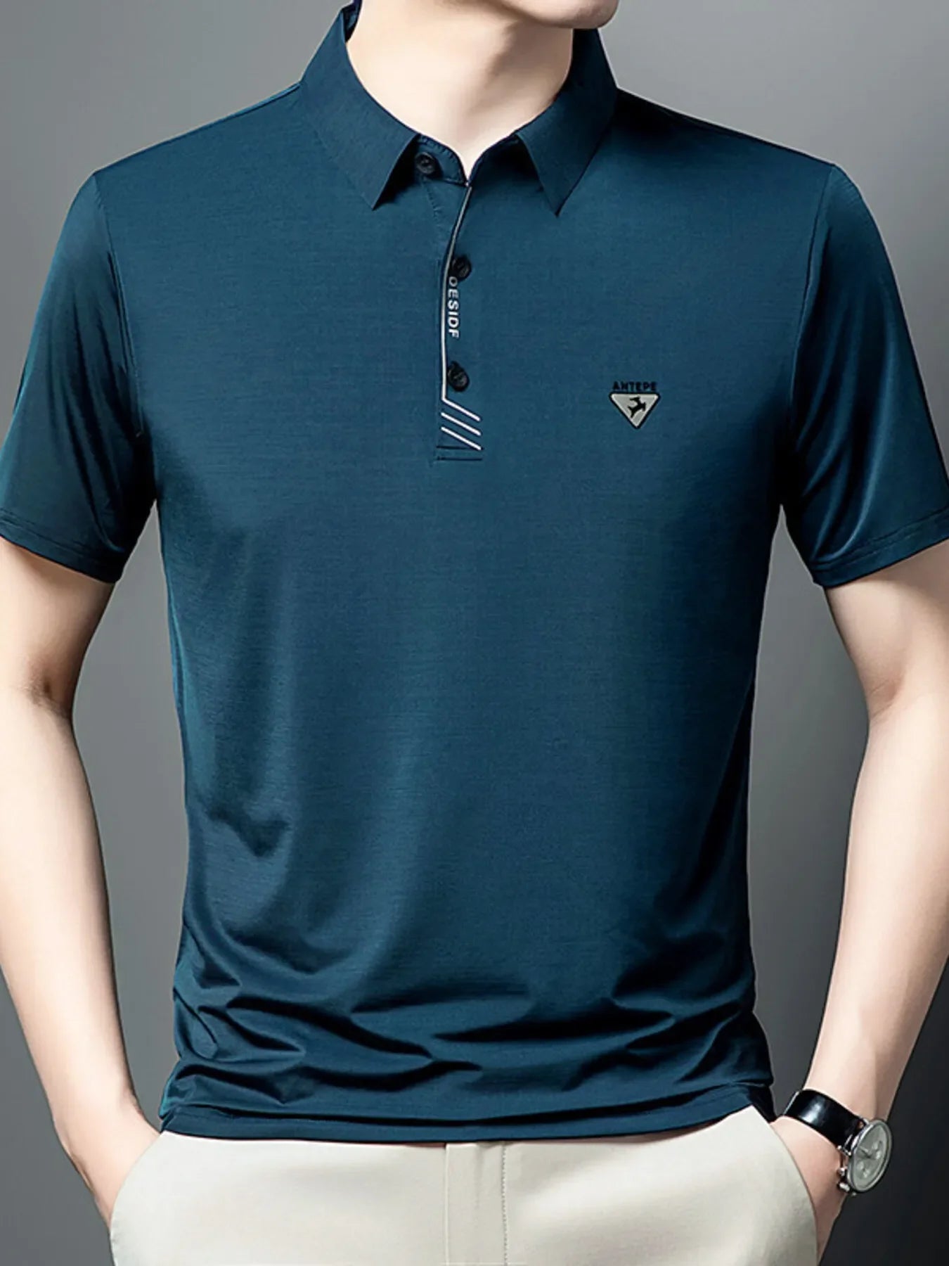 Men's Plus Size Collared Neck Short Sleeve Polo - tif-shop24.de