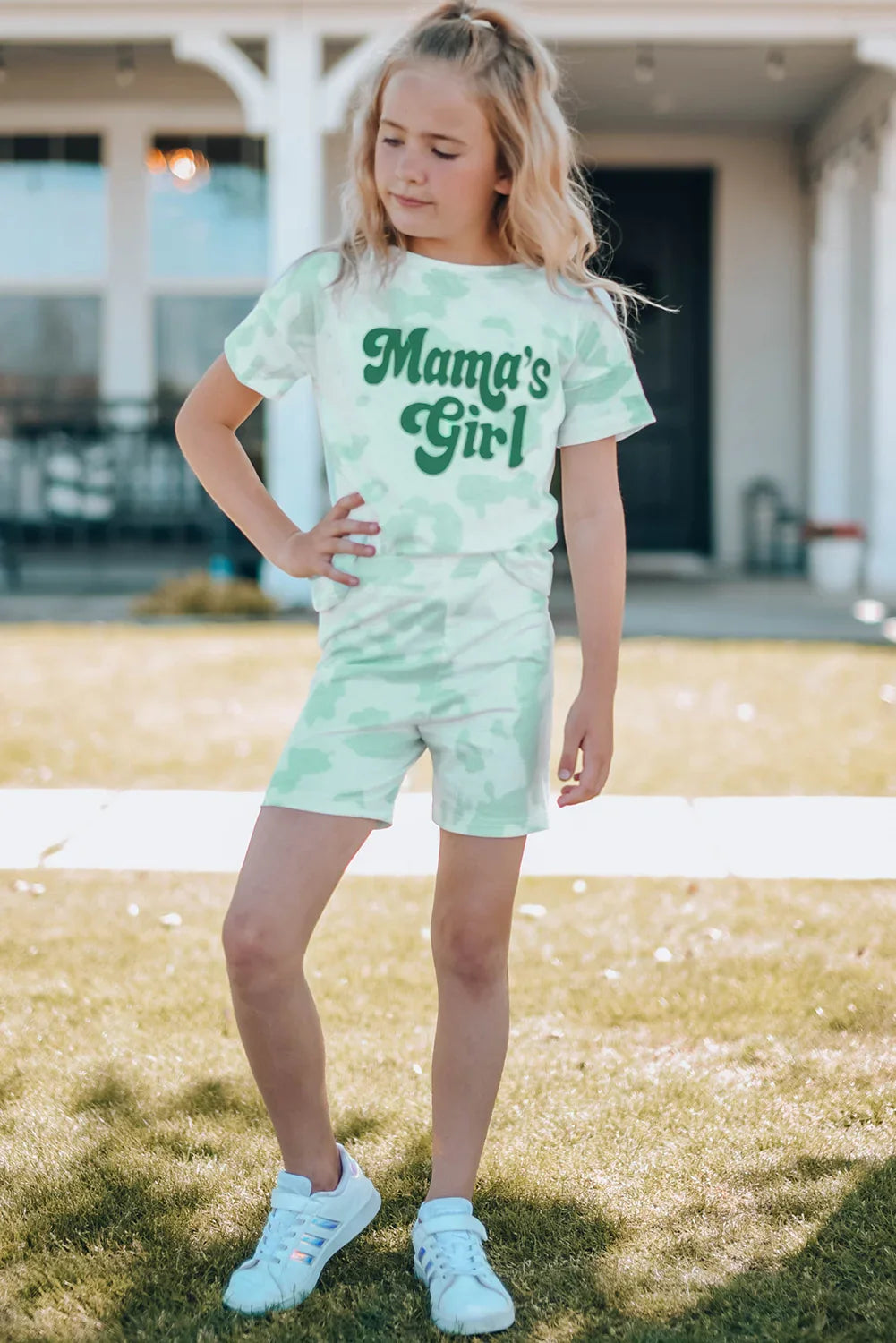 Girls Printed Letter Graphic Lounge Set - tif-shop24.de