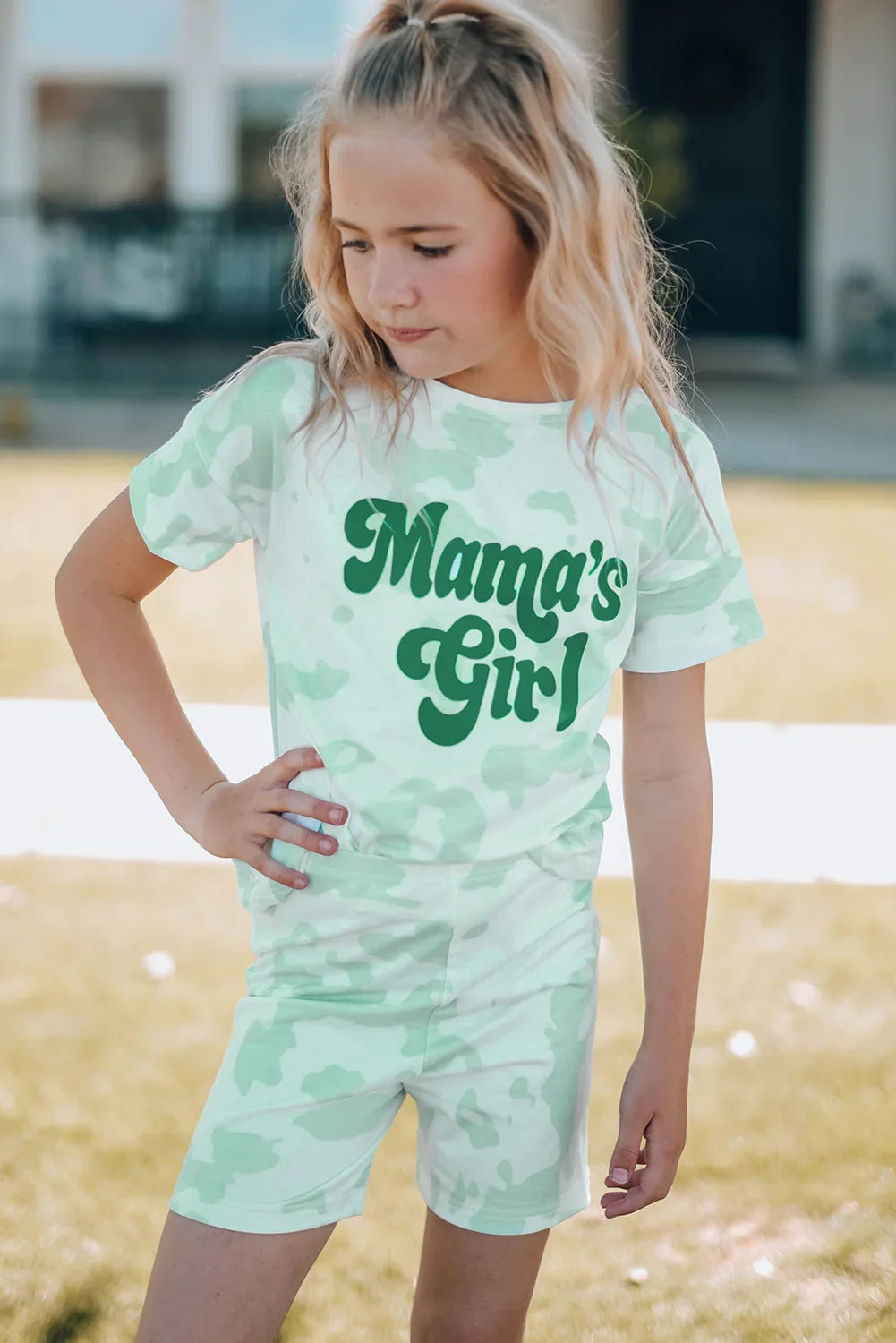 Girls Printed Letter Graphic Lounge Set - tif-shop24.de
