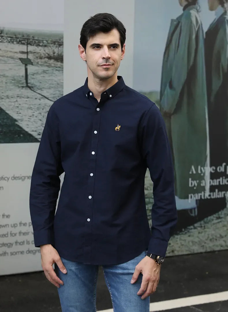 Men's Full Size Button-Down Shirt with Embroidered Detail Plus Size - tif-shop24.de