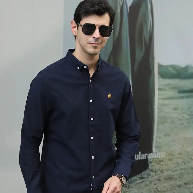 Men's Full Size Button-Down Shirt with Embroidered Detail Plus Size - tif-shop24.de