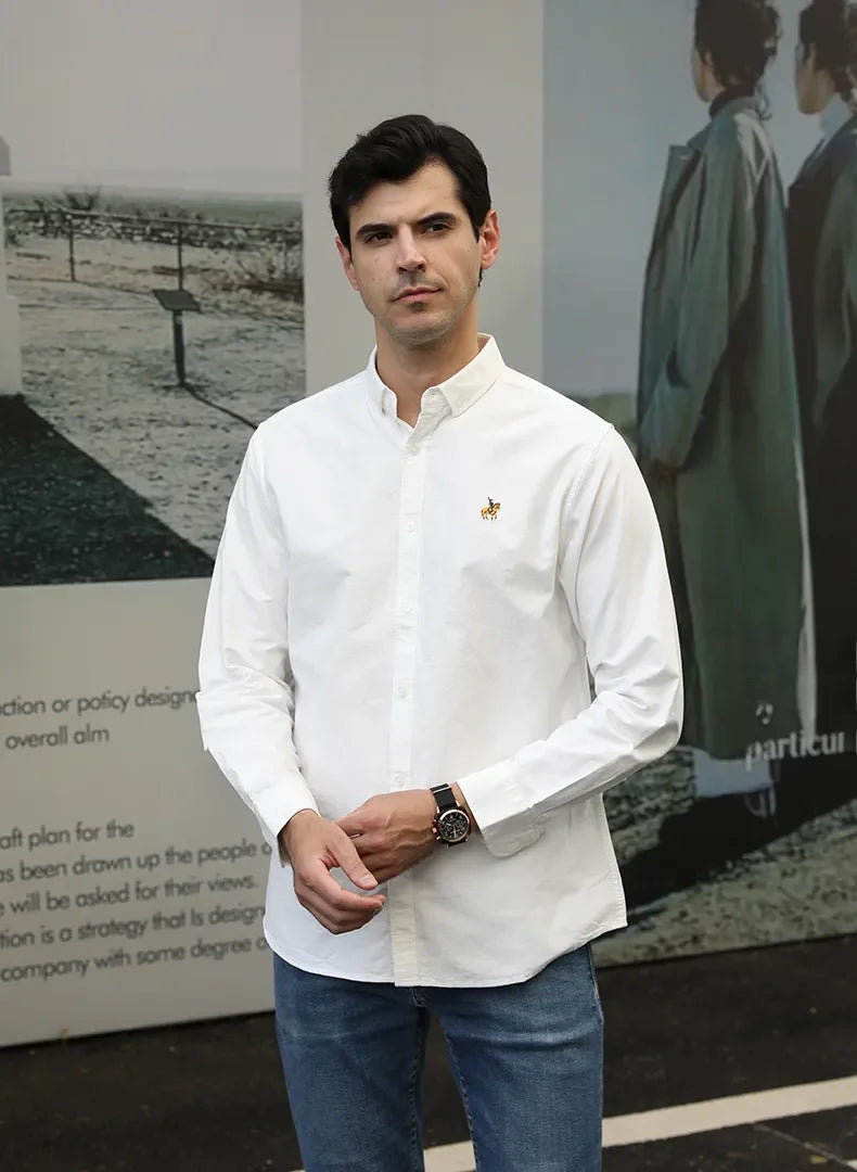 Men's Full Size Button-Down Shirt with Embroidered Detail Plus Size - tif-shop24.de