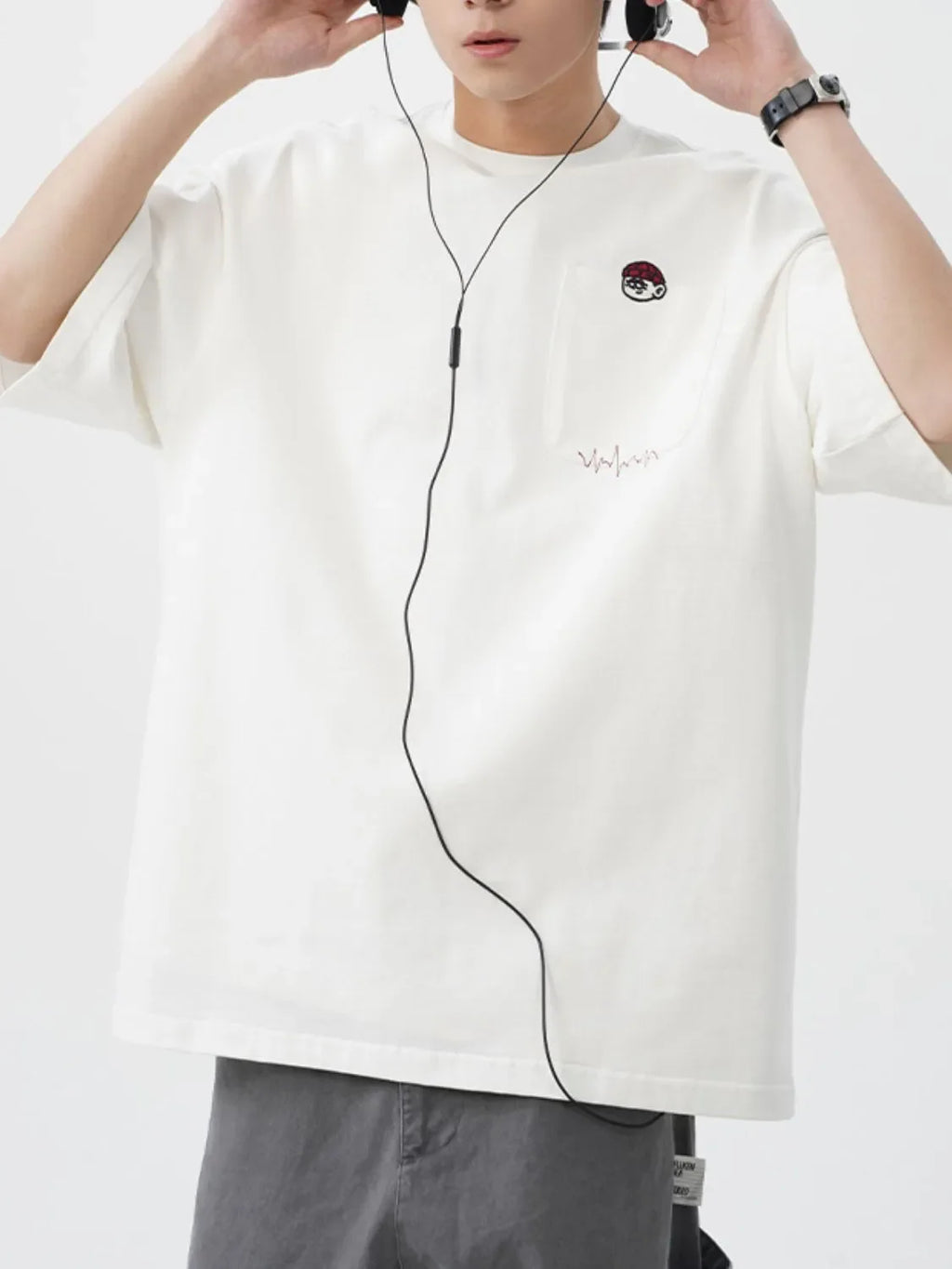 Men's Plus Size Round Neck Embroidered T-Shirt - tif-shop24.de