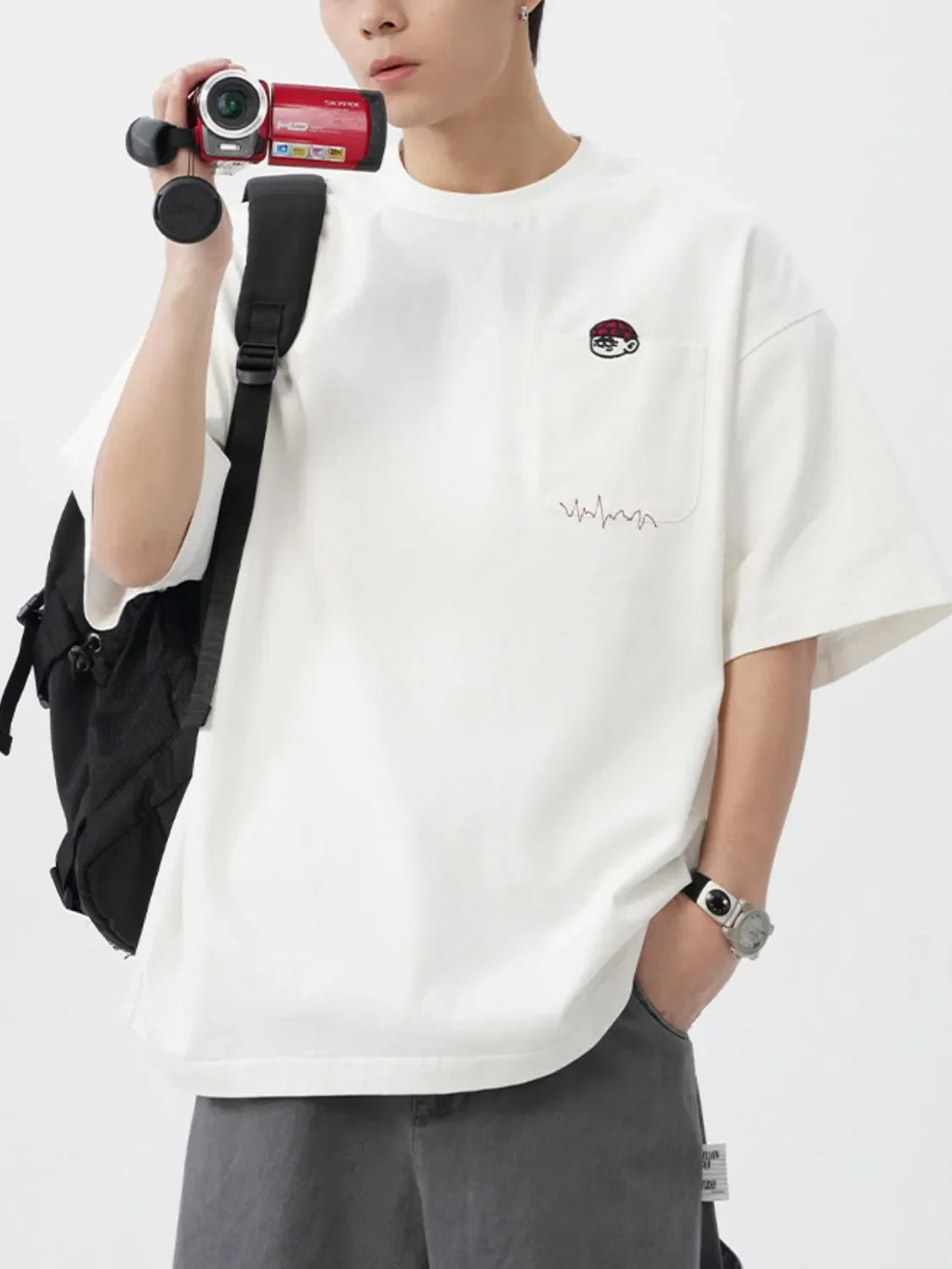 Men's Plus Size Round Neck Embroidered T-Shirt - tif-shop24.de