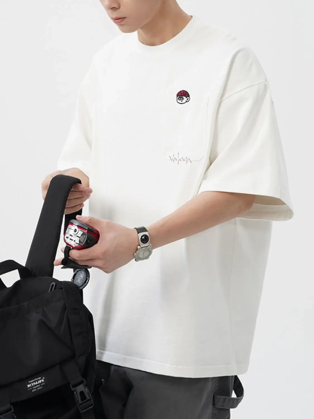 Men's Plus Size Round Neck Embroidered T-Shirt - tif-shop24.de