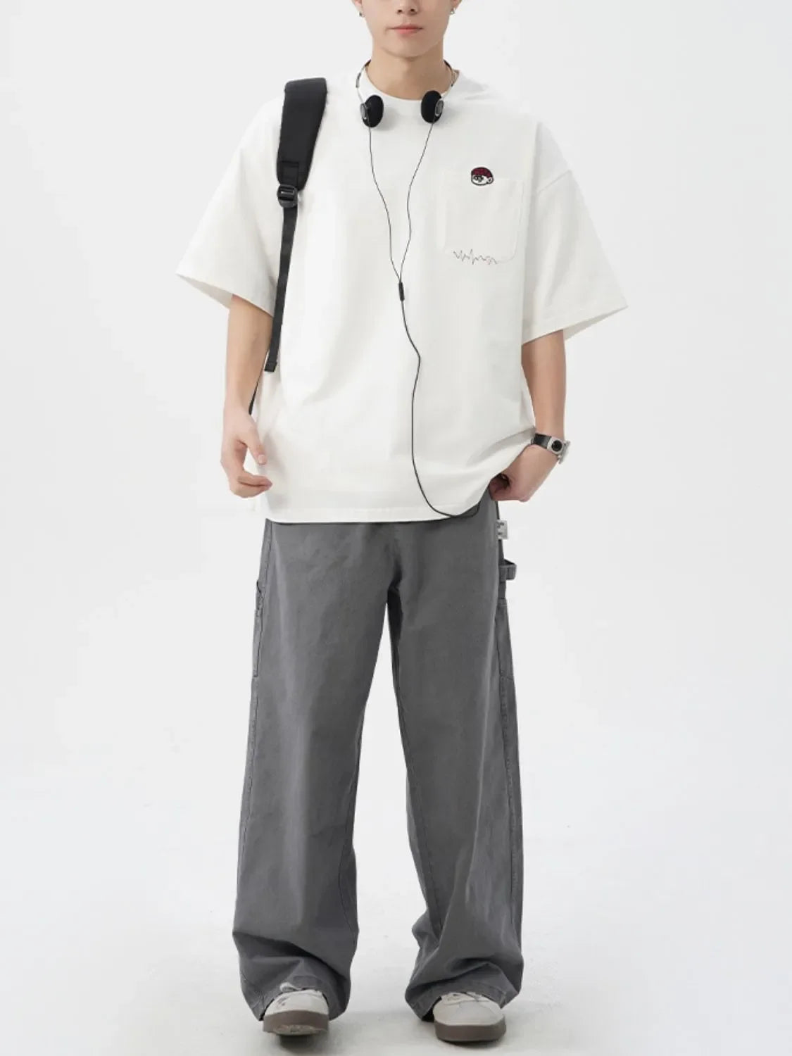 Men's Plus Size Round Neck Embroidered T-Shirt - tif-shop24.de