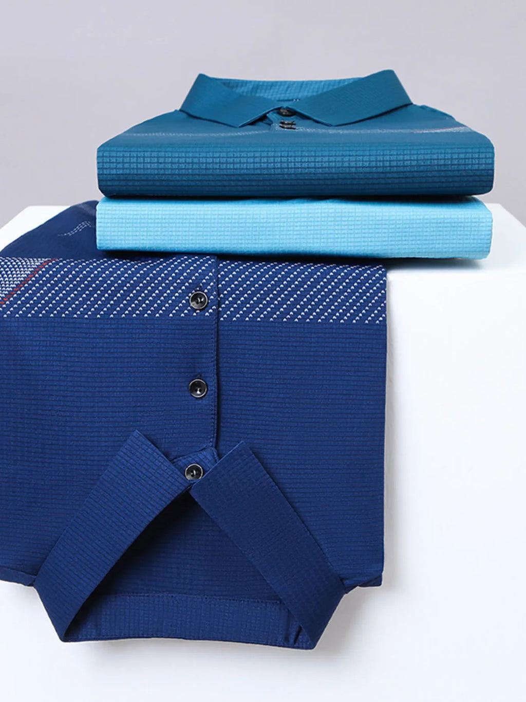 Men's Plus Size Striped Short Sleeve Casual Polo Shirt - tif-shop24.de