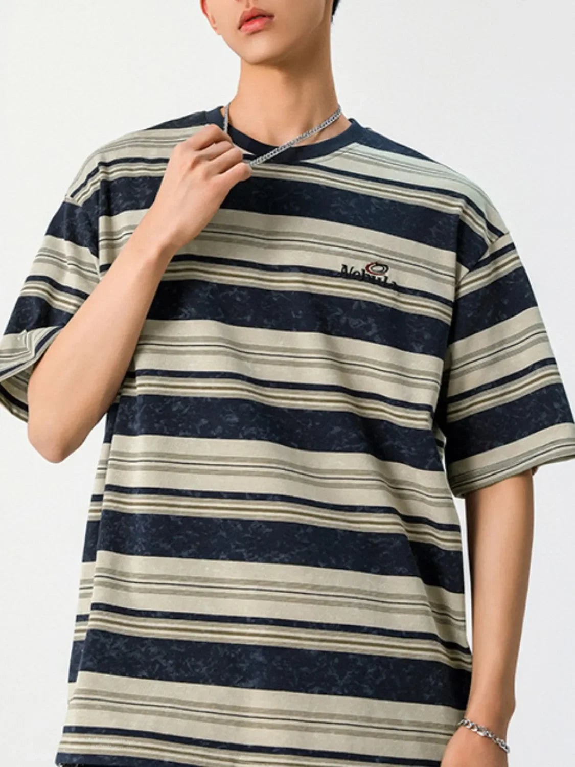 Men's Striped Round Neck Half Sleeve T-Shirt - tif-shop24.de