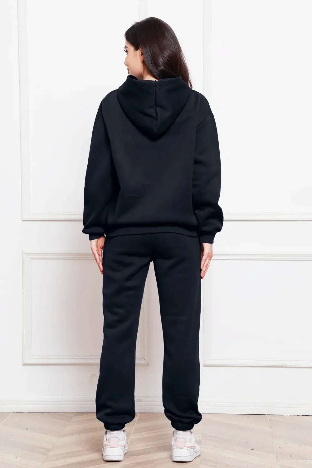 Drop Shoulder Long Sleeve Hoodie and Pants Set - tif-shop24.de