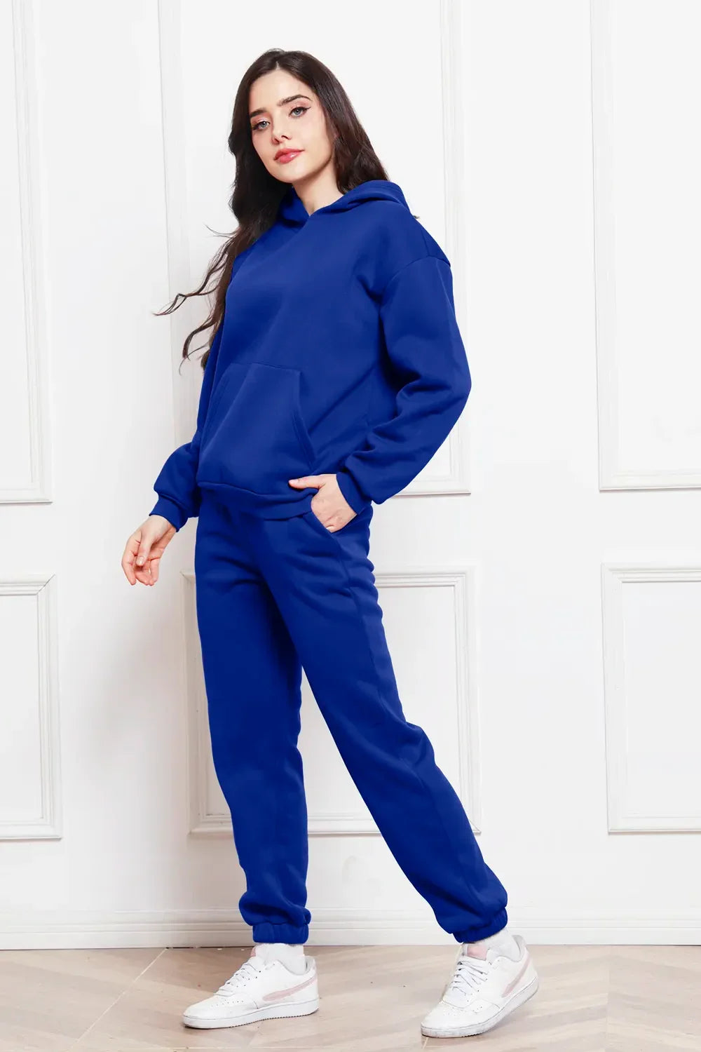 Drop Shoulder Long Sleeve Hoodie and Pants Set - tif-shop24.de