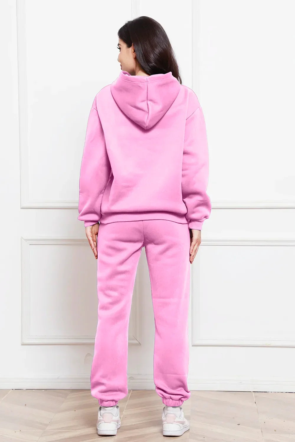 Drop Shoulder Long Sleeve Hoodie and Pants Set - tif-shop24.de