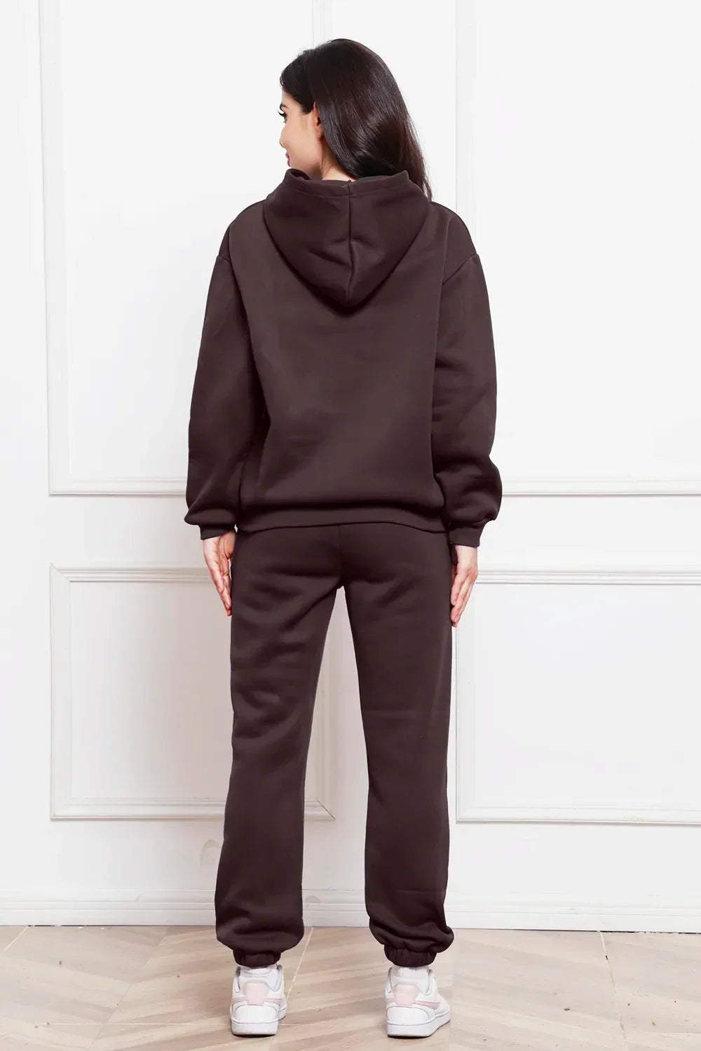 Drop Shoulder Long Sleeve Hoodie and Pants Set - tif-shop24.de