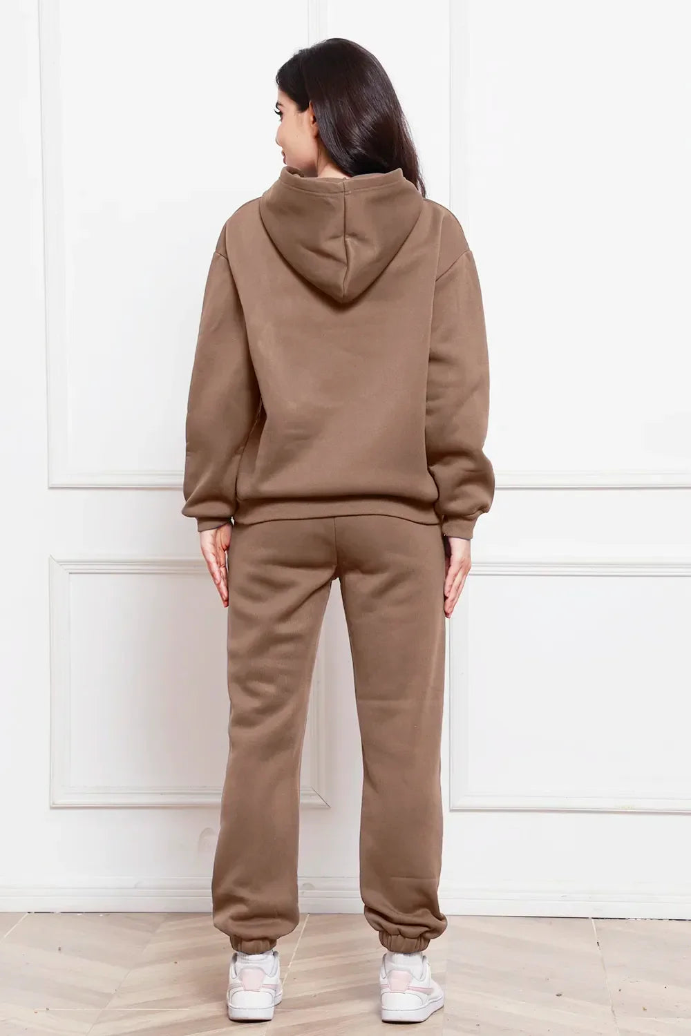 Drop Shoulder Long Sleeve Hoodie and Pants Set - tif-shop24.de