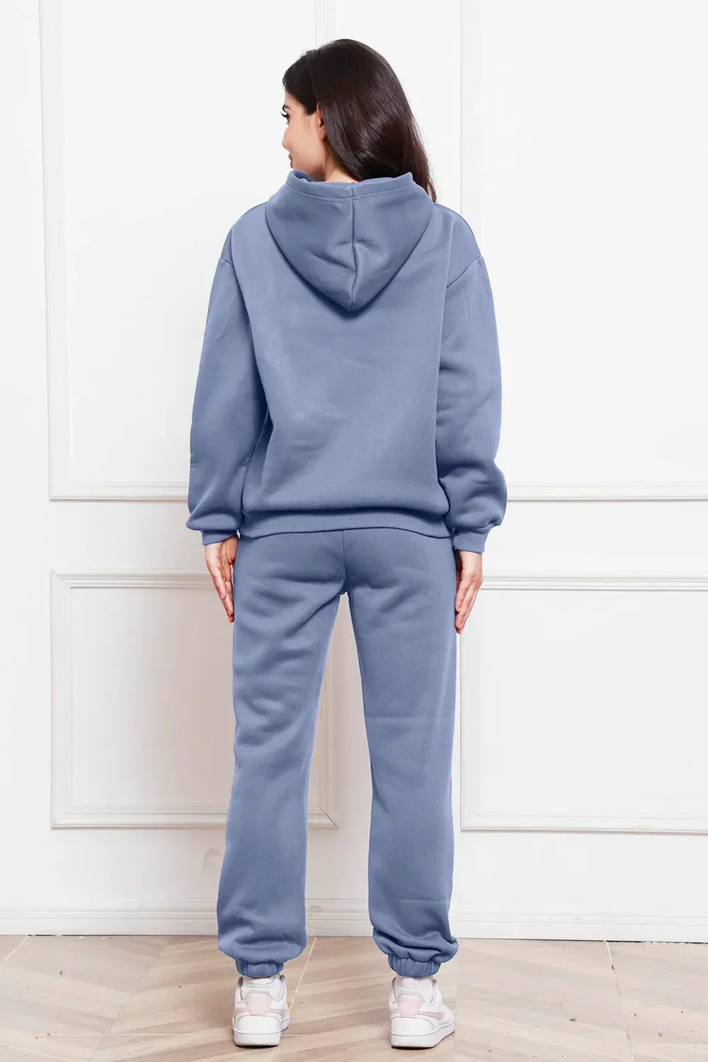 Drop Shoulder Long Sleeve Hoodie and Pants Set - tif-shop24.de