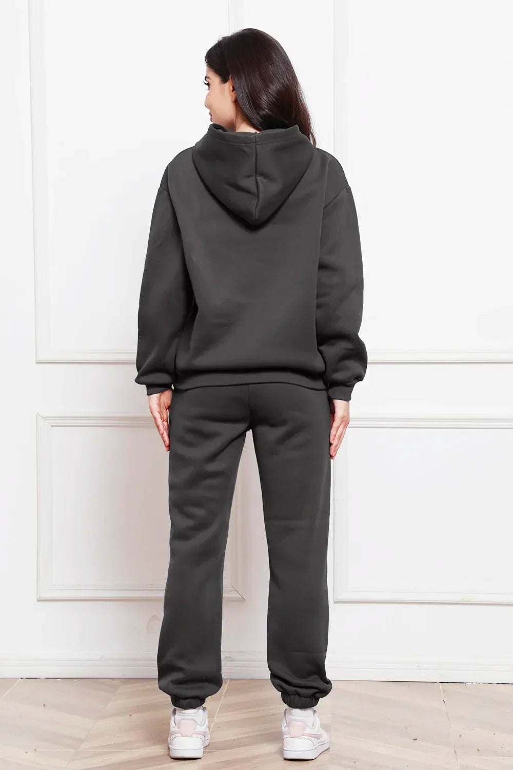 Drop Shoulder Long Sleeve Hoodie and Pants Set - tif-shop24.de