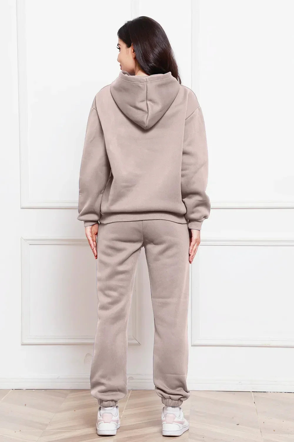 Drop Shoulder Long Sleeve Hoodie and Pants Set - tif-shop24.de