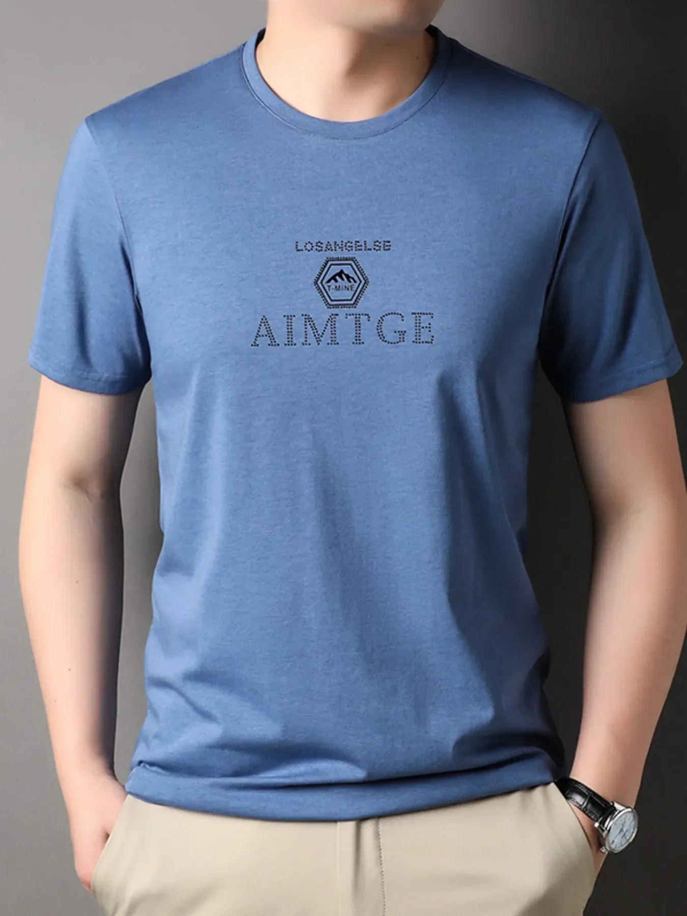 Men's Plus Size Round Neck Short Sleeve T-Shirt - tif-shop24.de