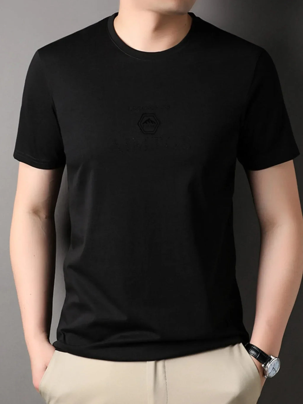 Men's Plus Size Round Neck Short Sleeve T-Shirt - tif-shop24.de