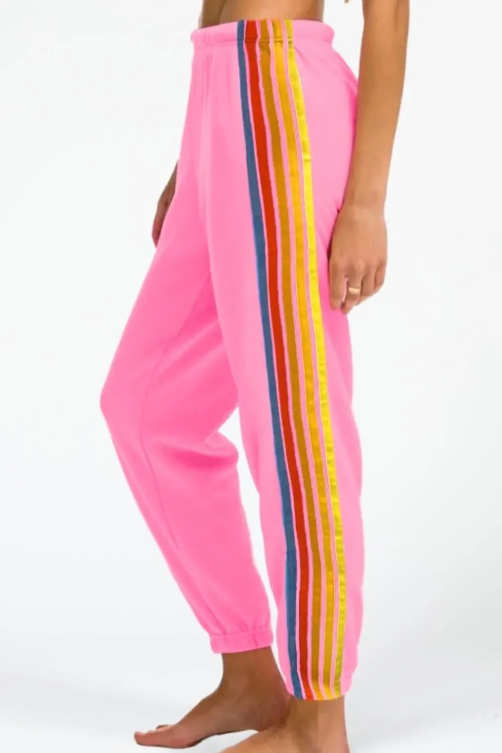 Contrast Striped Elastic Waist Active Pants - tif-shop24.de