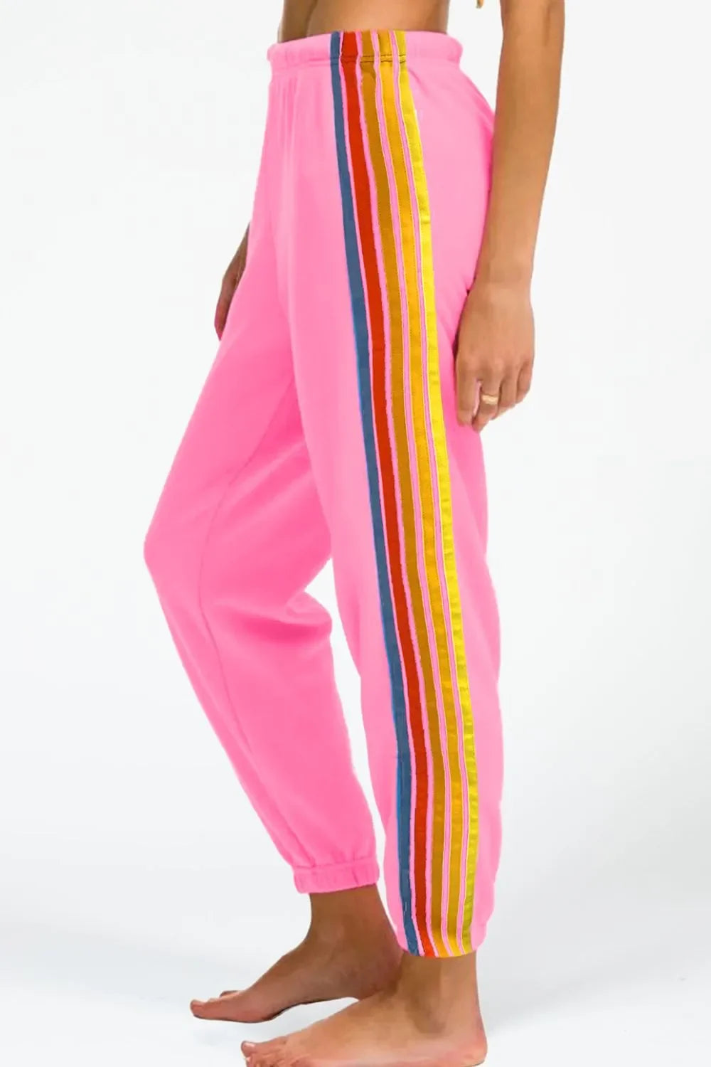 Contrast Striped Elastic Waist Active Pants - tif-shop24.de
