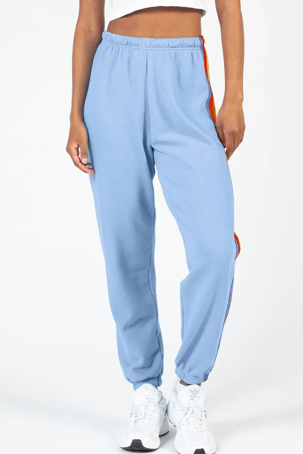 Contrast Striped Elastic Waist Active Pants - tif-shop24.de