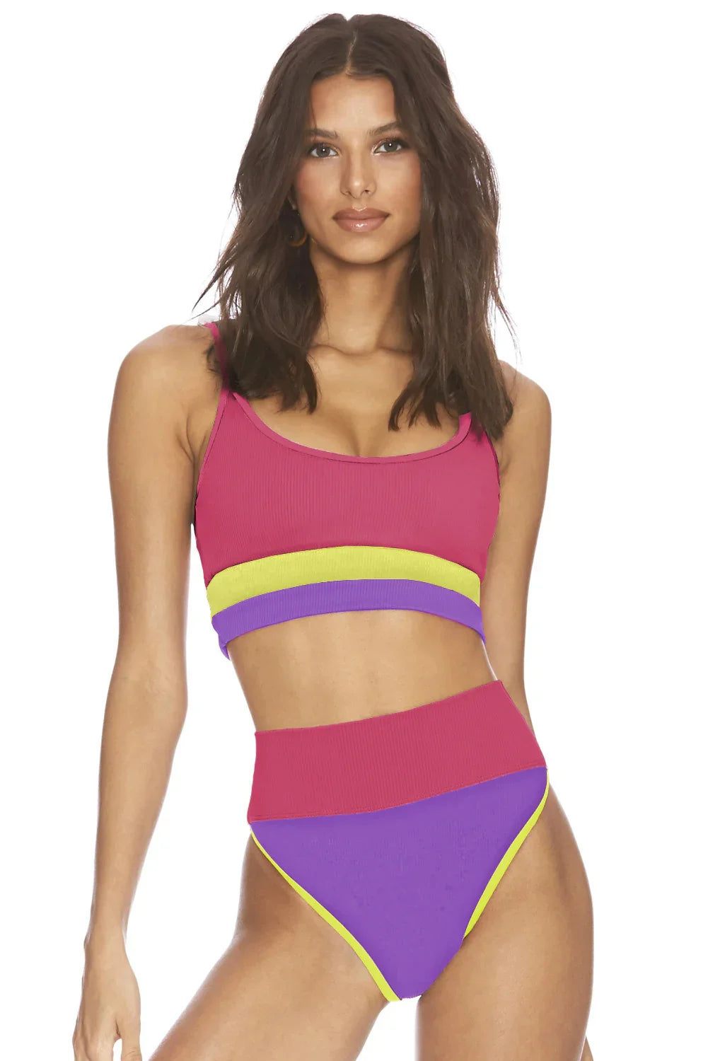 Color Block Spaghetti Strap Two-Piece Swim Set - tif-shop24.de